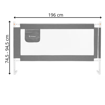 Zábrana na posteľ 200 cm SPRINGOS HA7526 sivá