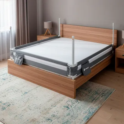 Zábrana na posteľ 160 cm SPRINGOS HA7527 sivá