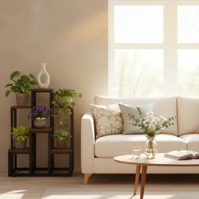 Kovový stojan na kvety 67,5 cm SPRINGOS GA0220 tmavo hnedý