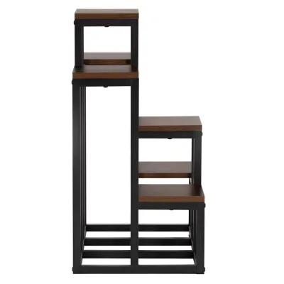 Kovový stojan na kvety 67,5 cm SPRINGOS GA0220 tmavo hnedý