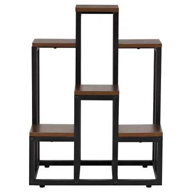 Kovový stojan na kvety 67,5 cm SPRINGOS GA0220 tmavo hnedý