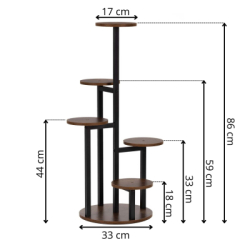 Kovový stojan na kvety 86 cm SPRINGOS GA0219 tmavo hnedý