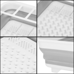 Odkvapkávač na riad skladací 36x31x12 cm SPRINGOS HA5198 šedo-biely