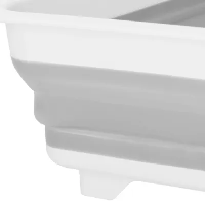 Odkvapkávač na riad skladací 36x31x12 cm SPRINGOS HA5198 šedo-biely