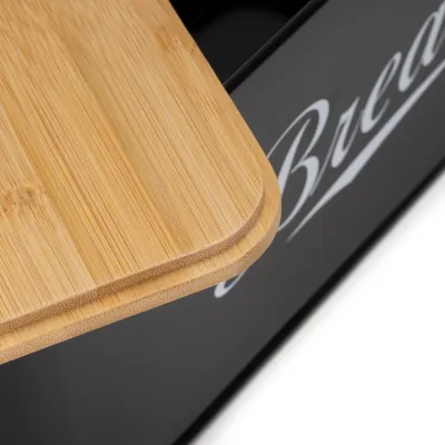 Chlebník s bambusovým vekom SPRINGOS KI0164 čierny