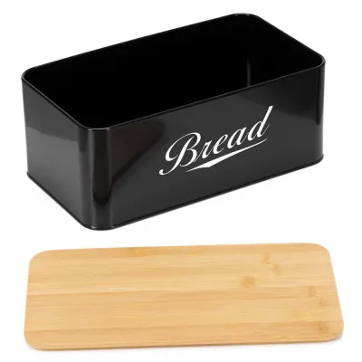 Chlebník s bambusovým vekom SPRINGOS KI0164 čierny