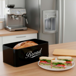 Chlebník s bambusovým vekom SPRINGOS KI0164 čierny