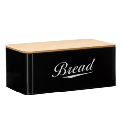 Chlebník s bambusovým vekom SPRINGOS KI0164 čierny