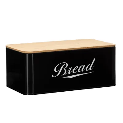 Chlebník s bambusovým vekom SPRINGOS KI0164 čierny