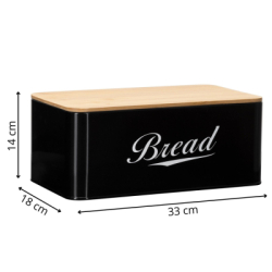 Chlebník s bambusovým vekom SPRINGOS KI0164 čierny