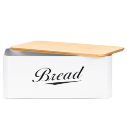 Chlebník s bambusovým vekom SPRINGOS KI0165 biely