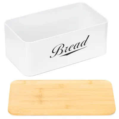 Chlebník s bambusovým vekom SPRINGOS KI0165 biely