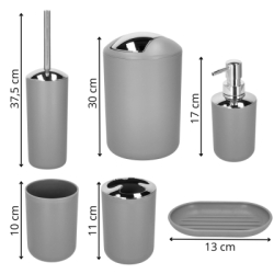 Kúpeľňový set 6v1 SPRINGOS HA1112 sivý