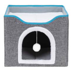 Domček pre mačku s brmbolcom SPRINGOS PA1085 sivý