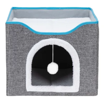 Domček pre mačku s brmbolcom SPRINGOS PA1085 sivý