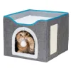 Domček pre mačku s brmbolcom SPRINGOS PA1085 sivý