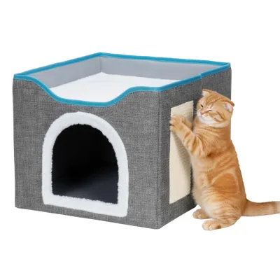 Domček pre mačku s brmbolcom SPRINGOS PA1085 sivý