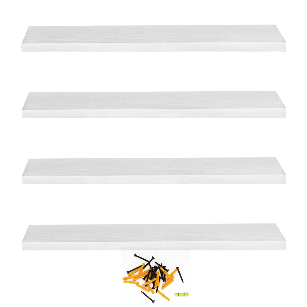 Polica na stenu sada 4 ks SPRINGOS HF0052 biele