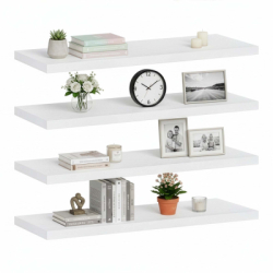 Polica na stenu sada 4 ks SPRINGOS HF0052 biele