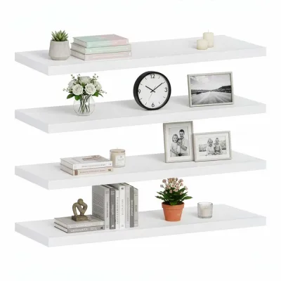 Polica na stenu sada 4 ks SPRINGOS HF0052 biele