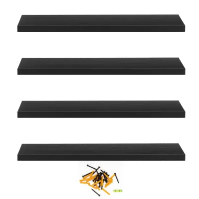 Polica na stenu sada 4 ks SPRINGOS HF0053 čierne