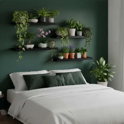 Polica na stenu sada 4 ks SPRINGOS HF0053 čierne