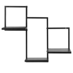 Nástenná polica sada 3 ks SPRINGOS HF0055 čierna