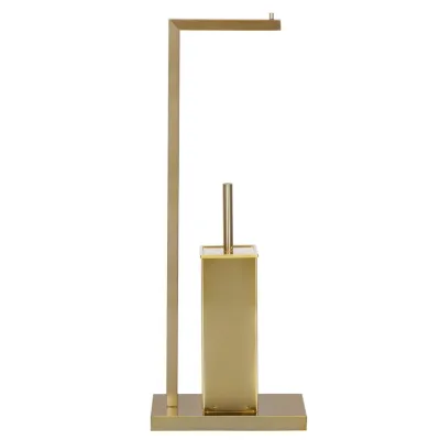 Držiak na toaletný papier s WC kefou SPRINGOS TB0021 zlatý