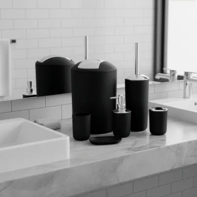 Súprava do kúpeľne 6 ks SPRINGOS HA1111 čierna