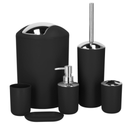 Súprava do kúpeľne 6 ks SPRINGOS HA1111 čierna