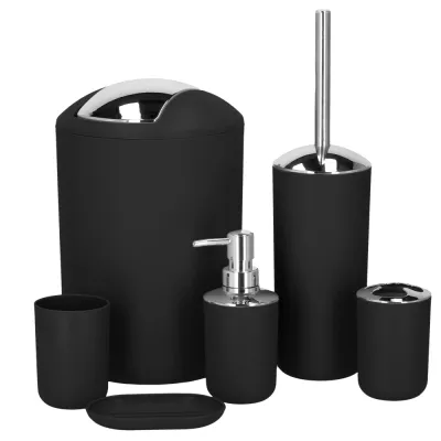 Súprava do kúpeľne 6 ks SPRINGOS HA1111 čierna