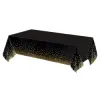 Obrus na stôl 272x137 cm vodeodolný SPRINGOS PS0049 čierny so zlatými bodkami