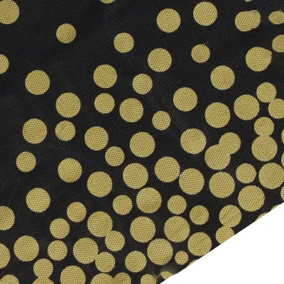 Obrus na stôl 272x137 cm vodeodolný SPRINGOS PS0049 čierny so zlatými bodkami