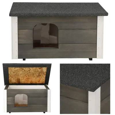 Drevená búda pre psa SPRINGOS DH001 sivá