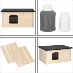 Drevená búda pre psa SPRINGOS DH001 sivá