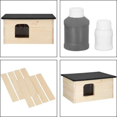 Drevená búda pre psa SPRINGOS DH001 sivá