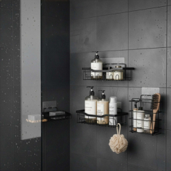 Poličky do kúpeľne 5 ks SPRINGOS HA7543 čierne