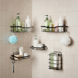 Poličky do kúpeľne 5 ks SPRINGOS HA7543 čierne