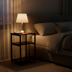 Nočný stolík SPRINGOS HF0062 tmavo hnedý