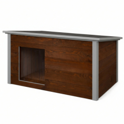 Zatepletá búda pre psa 106x72x67 cm DECHLAND BP06 hnedo-šedá