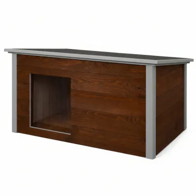 Zatepletá búda pre psa 106x72x67 cm DECHLAND BP06 hnedo-šedá