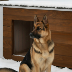 Zatepletá búda pre psa 106x72x67 cm DECHLAND BP06 hnedo-šedá