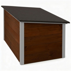 Zatepletá búda pre psa 106x72x67 cm DECHLAND BP06 hnedo-šedá