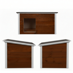 Zatepletá búda pre psa 106x72x67 cm DECHLAND BP06 hnedo-šedá