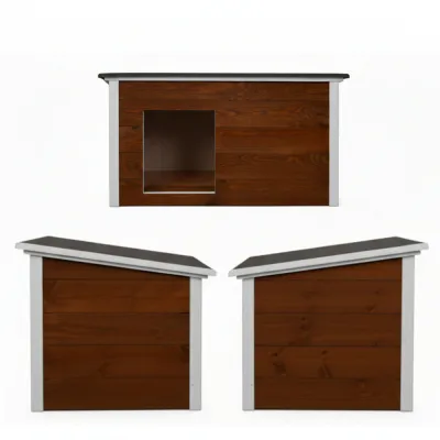 Zatepletá búda pre psa 106x72x67 cm DECHLAND BP06 hnedo-šedá