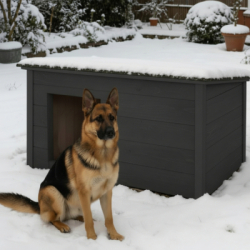 Zatepletá búda pre psa 106x72x67 cm DECHLAND BP06 sivá
