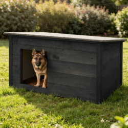 Zatepletá búda pre psa 106x72x67 cm DECHLAND BP06 sivá