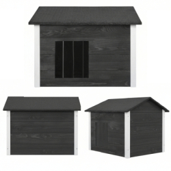 Zatepletá búda pre psa L 77x55x51 cm DECHLAND BP09 sivo-biela