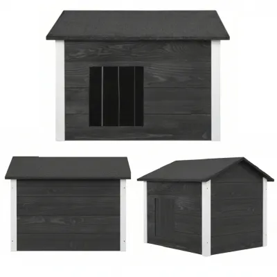 Zatepletá búda pre psa L 77x55x51 cm DECHLAND BP09 sivo-biela