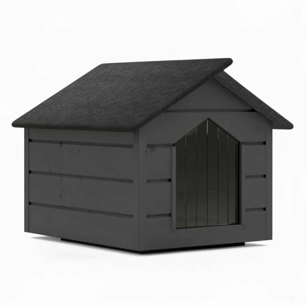 Zatepletá búda pre psa L 80x64x61 cm DECHLAND BP011 sivá